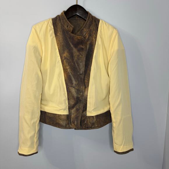 Free People We the Free Fenix Snake Skin Vegan Leather Moto Jacket Distress M - Picture 13 of 13